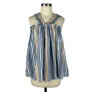 Current Air Striped Tank Top in Blue, White & Tan
